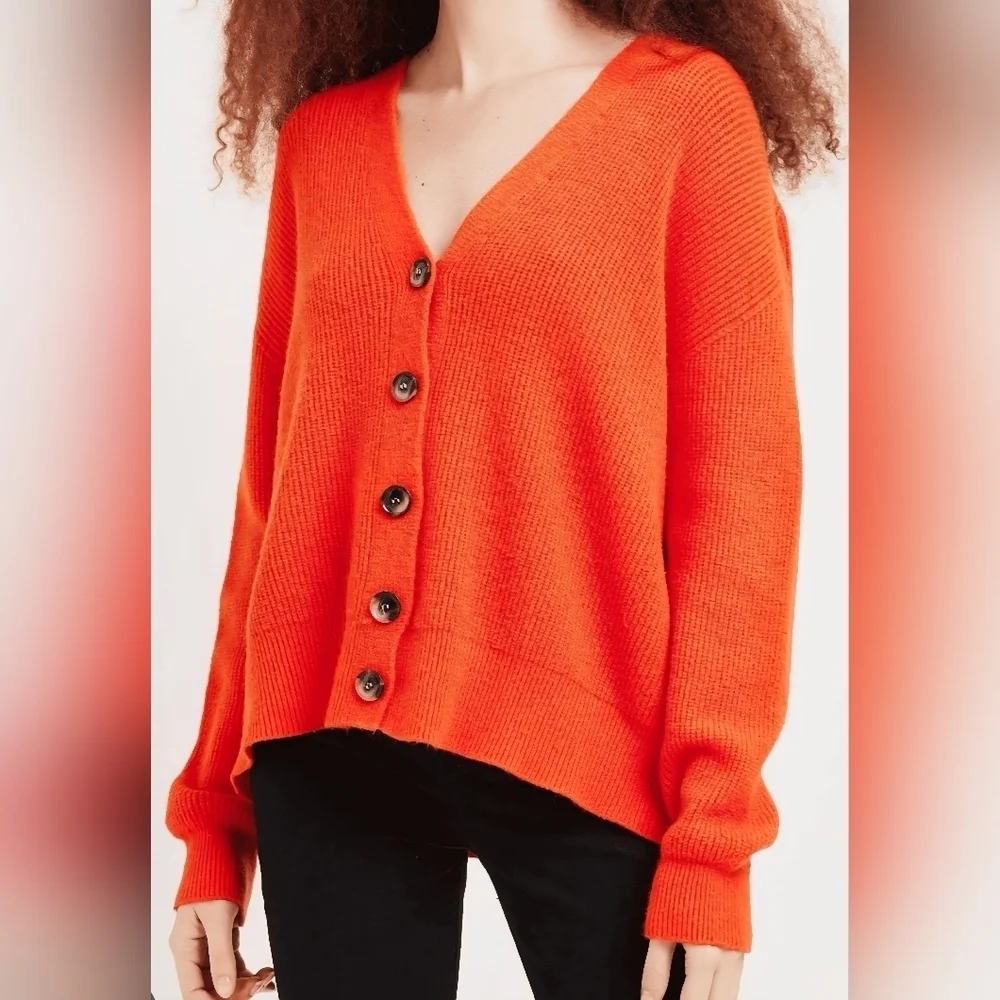Apparis Andi Cardigan Women's One Size Blood Orange Slouchy Oversized Super Soft - Picture 1 of 5
